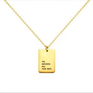 Gold Pendant Necklace with Inspirational Message